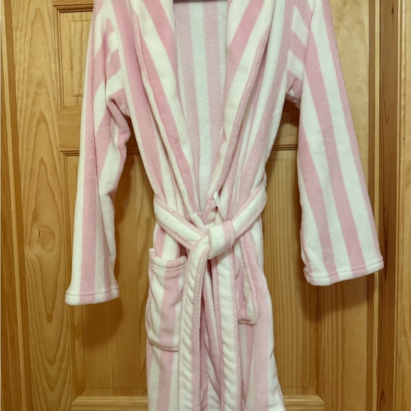 Victoria's Secret Other - Victoria's Secret Pink and White Striped Robe firm